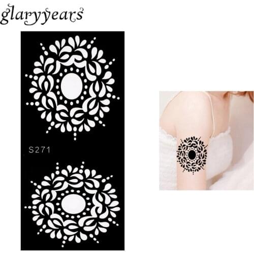 1 Piece Garland Henna Tattoo Stencil Drawing Flower for Lady Arm Leg Body Art Tattoo Templates Airbrush Painting Fashion S271
