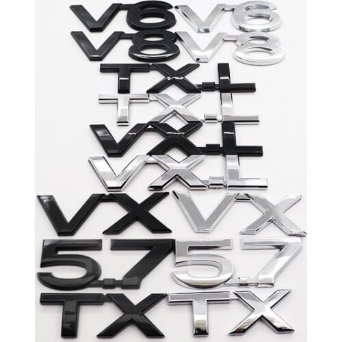 1pcs ABS 3D LAND CRUISER VXL TXL VX V6 V8 5.7 Car logo letter sticker Rear tail door trunk sticker car rear sticker Accessories