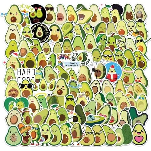 10/50/100PCS Creative Small Fresh Cartoon Avocado Graffiti Sticker Laptop Suitcase Luggage Phone Diary Kids Gift Stickers Toy