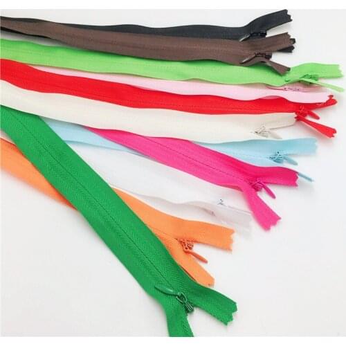 10PCS 20inch 50CM Length Colorful Nylon Invisible Zippers Close-End Garment Bags Accessories Sewing Notions (Color U PICK)