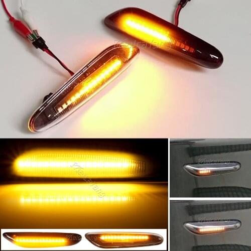 2x Sequential Flashing LED Turn Signal Side Marker Light for BMWX3 E83 X1 E84 X5 X53 E60 E61 E46 E81 E82 E90 E92 E87 E88 E91