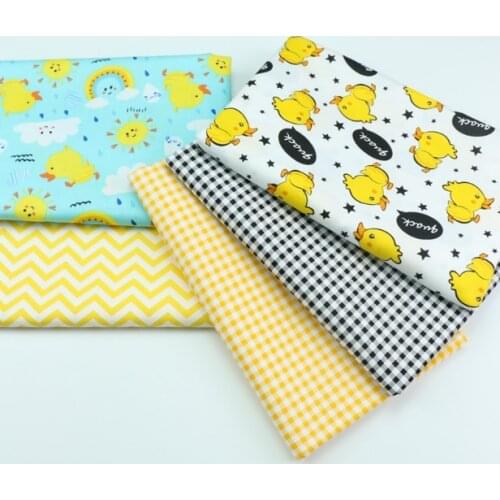 50*160CM Kawaii Duck Printed Cotton Fabric Handmade Sewing Materials For Home Textile Kids Quilting Bedding Making All Seasons