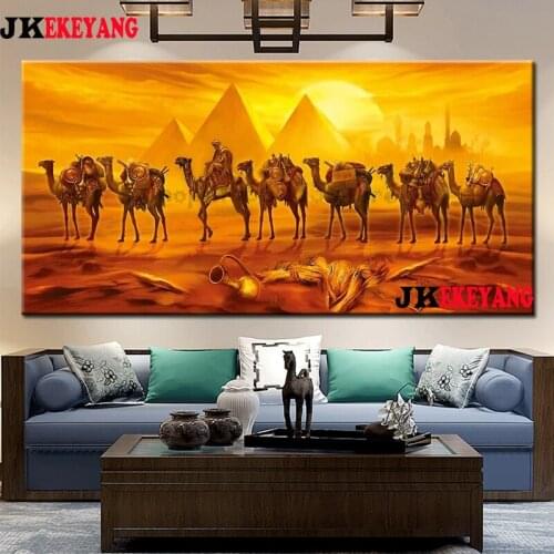 Large 5D Diy diamond painting Egyptian pyramids and camels Diamond Mosaic Rhinestone Embroidery cross stitch Y4244