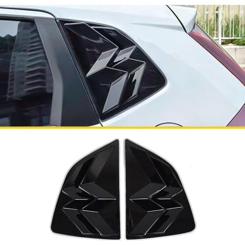 Car Gloss Black Side Window Louver Shutter Cover Trim for Honda Fit Jazz 2014-2020