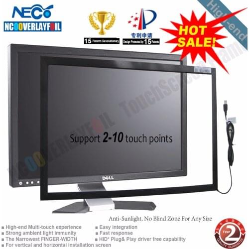 Free shipping 40" 10 points IR Touch Panel frame without glass Anti-glare interference with the high-resolution