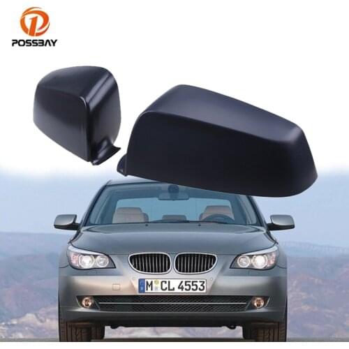 Car Door Side Rearview Mirror Cover Matte Black Mirror Shells Auto Accessories for BMW 5-Series E60 LCI Sedan 2007-2010 Facelift