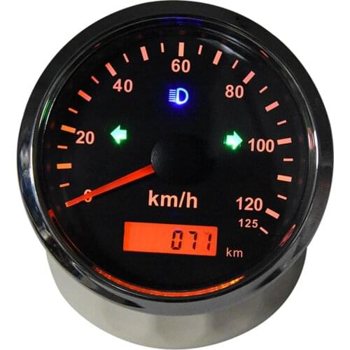 12V/24V Waterproof 85mm GPS Speedometer Odometer 125km/h GPS Speed Gauge for Car Snowmobile Motorcycle Mileage Adjustable
