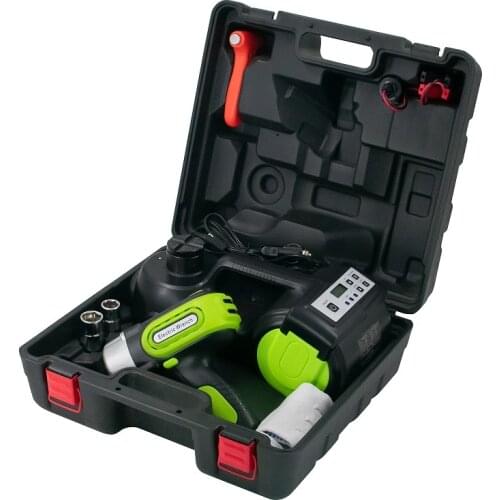 E-HEELP 3-in-1 Electric Hydraulic Car Jack with Inflator Pump LED Electric Impact Wrench Auto Digital Jack Tools
