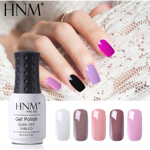 HNM 8ML Classic 28Colors UV Gel Nail Polish Hybrid Varnish LED Painting Gellak Soak Off Semi Permanent Stamping Gelpolish Enamel