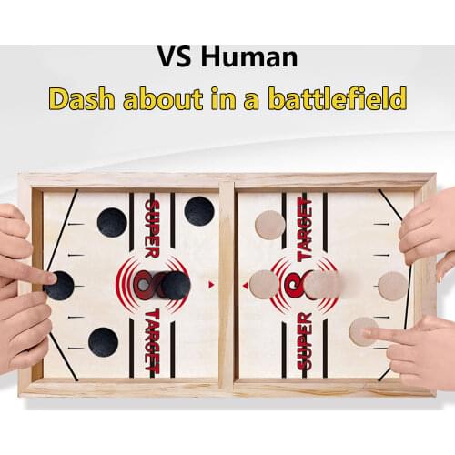 Fast Sling Puck Game Paced Wooden Table Hockey Winner Games Interactive Chess Toys For Adult Children Desktop Battle Board Game