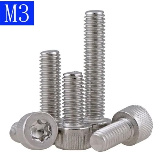 M3 - 0.5 (3mm) A2 304 Stainless Torx Allen Bolts Socket Cap Screws Hex Head DIN 912 bolts
