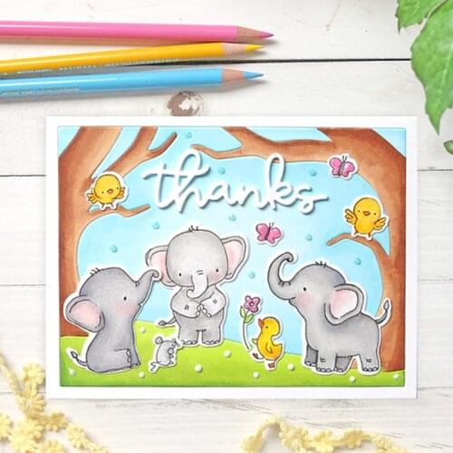 Cute Elephant And Rabbit Metal Cutting Dies Stencils Stamp for DIY Scrapbooking Photo Album Decorative Embossing Paper DIY Cards