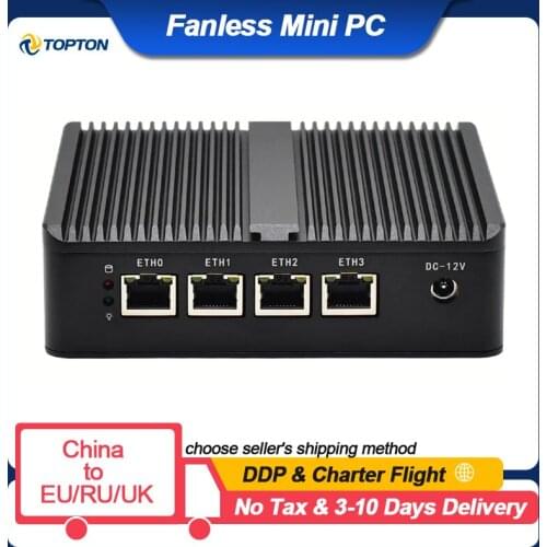 Fanless Mini PC OPENsense Router 4*Intel Lan Celeron J1900 Pentium N3540 2*USB HD VGA pfSsense Firewall Appliance Openwrt Centos