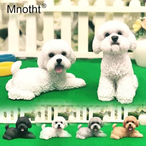 Mnotht 1 Pair 1/6 Scale Teddy Dog Model Simulation Pet Animal Model Toys For 12in Action Figure Soldier Scene Toys Collections