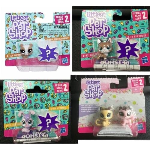 Hasbro Littlest Pet Shop Toy Set LPS Mini Cat Dog Animal Action Figures Toys Collectible Pets Shop Blind Box Kids Surprise Toy