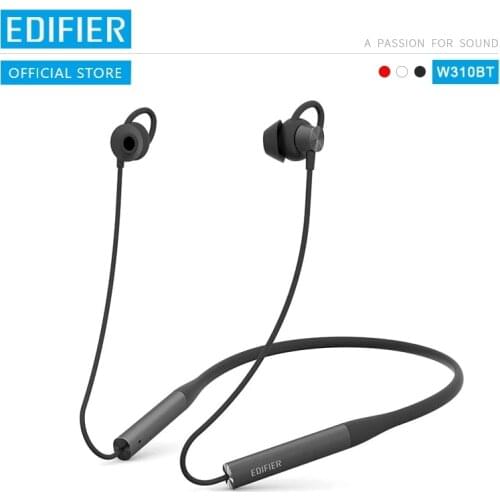 EDIFIER W310BT Bluetooth V4.2 earphone up to 8.5 hours playback IPX5 Waterproof magnetic earpieces incoming call vibration