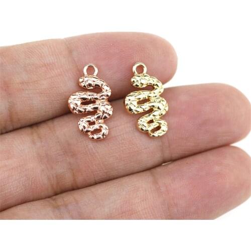 Newest 20Pieces 18*10mm Antique Silver Color Cute Snake Charms Necklace Pendant Accessory Charms For DIY Jewelry Making