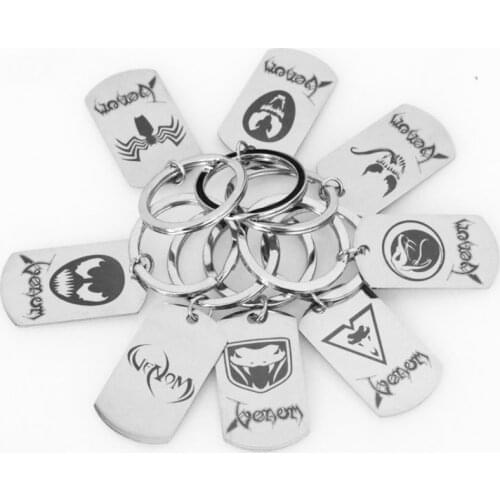 New Fashion Jewelry Declaration Venom Black Spider Modeling Simple Stainless Steel Keychain Wholesale Llaveros Para Hombre