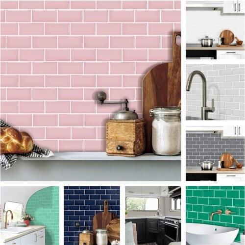 3D Simulation Girl Pink Kitchen Backsplash Tile Sticker Self-Adhesive Waterproof Bathroom Wall Decal Home Decoration Accessories