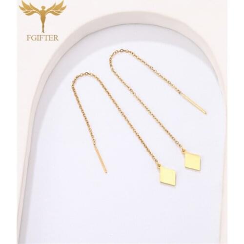 304L Threader Earrings Gold Silver Tassel Ear Line for Women Geometric Dangle Earrings Thread Dangling Long Chain Earring