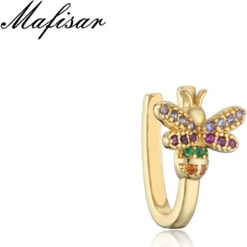 Mafisar Nickel Free Gold Color Copper Ear Cuff For Women 1pcs Charming CZ Clip On Earrings Without Piercing Earrings Dropship