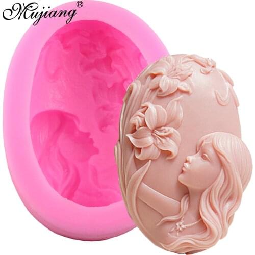 Mujiang Fairy Flower Girl Soap Silicone Molds Clay Candle Mold Fondant Cake Decorating Tool Gumpaste Chocolate Cake Moulds