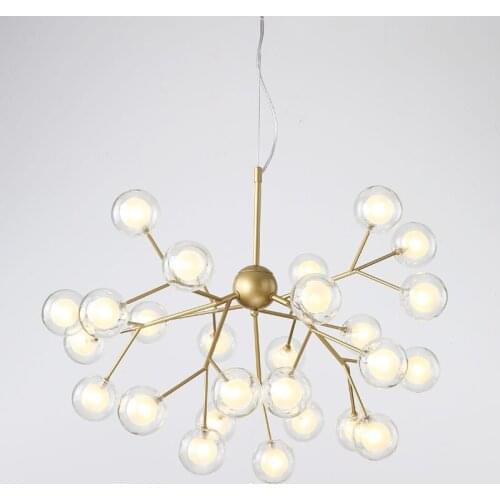 Modern LED Glass Pendant Light Nordic Dining Room Kitchen Light Romantic Firefly Art Branch Hanging Lamps Avize Lustre Lighting