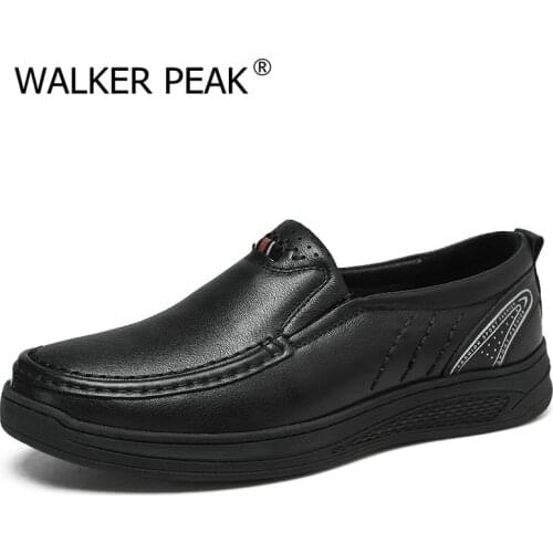 Genuine Leather Mens Casual Shoes Luxury Brand 2020 Men Loafers Moccasins Breathable Lace up Male Driving Shoes Plus Size 38-45