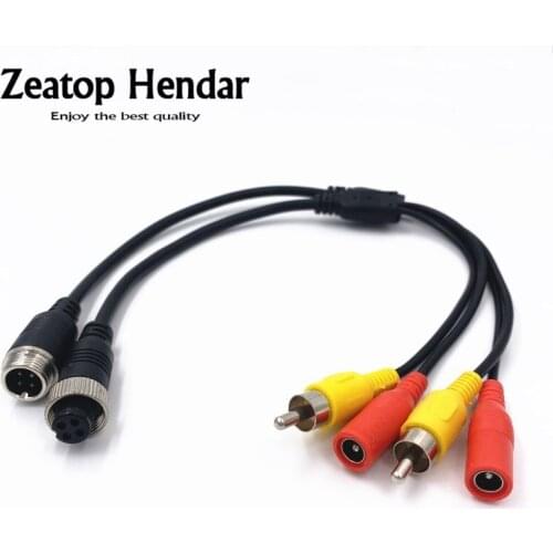10Pcs 4Pin Aviation Head Male / Female to RCA Male + DC Female Extension Cable Adapter Converter for CCTV Camera Security DVR
