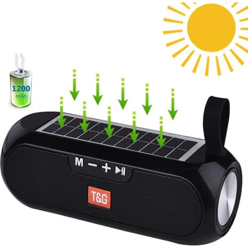 Outdoor Column Solar Bluetooth Speaker Stereo Bass Loudspeaker USB FM radio Wireless Speaker Box Portable Subwoofer