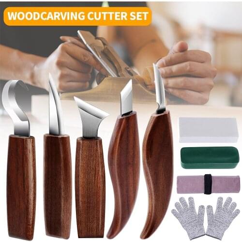 1/3/5/7/10/12pcs DIY Art Craft Carving Tools Hand Chisel Hook Knife Wood Carving Cutter Peeling Woodcarving Spoon Carving Cutter
