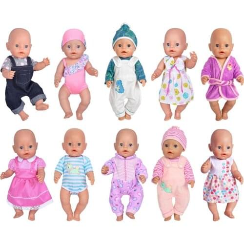 10pcs/lot Fashion Clothes Suit Fit For 43cm Baby New Born Doll 17 Inch Dolls Clothes,Children best Birthday Gift