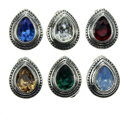 10pcs/lot Snap Jewelry 12MM Snap Buttons Metal Rhinestone Styles Snaps Fit DIY Snap Bracelets Bangles