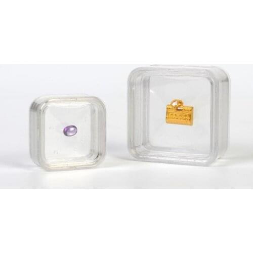 100PCS 55*55mm Transparent Floating Display Case Earring Gems Ring Jewelry Suspension Packaging Box PET Membrane Stand Holder