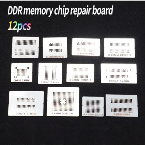 12pcs DDR memory chip dedicated repair template BGA pressure welding template for DDR1 DDR2 DDR3 DDR5 series