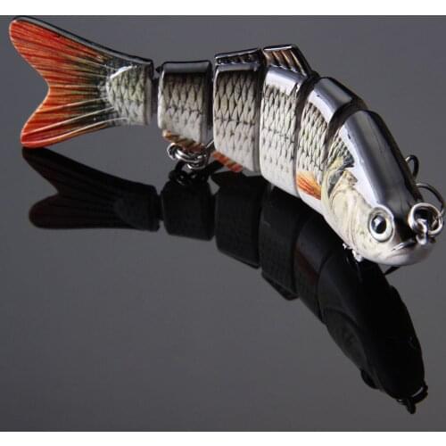 2PC New Swimbait Fishing bait 6 Sections Fishing Lures China 10cm/4" 0.55oz/15.5g 6# Quality Hook Fishing Tackle