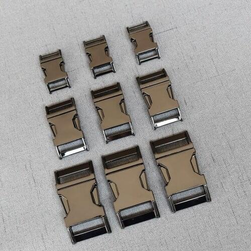 20 Pcs/Lot 15mm 20mm 25mm Metal Buckle Side Release Curved Buckle For Bag DIY Dog Collar Bracelet Trinket Bracelet Accessories