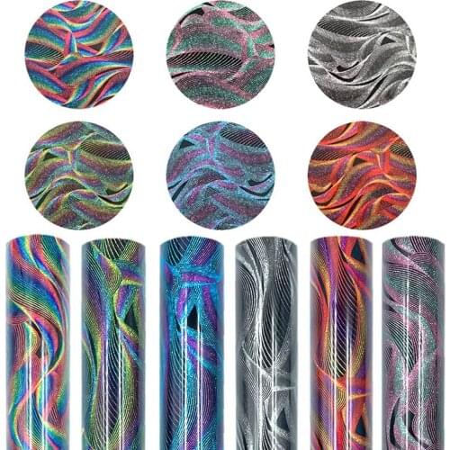 30*50 Thermal Transfer Film Glitter Self-Adhesive Vinyl Roll glitter Glitter Powder Wave Heat Transfer Film Clothing Print Vinyl