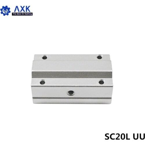4pcs/lot SC20LUU SCS20LUU 20mm long type Linear Ball Bearing Block CNC Router with LM20LUU Bush Pillow Block Linear Shaft CNC 3D