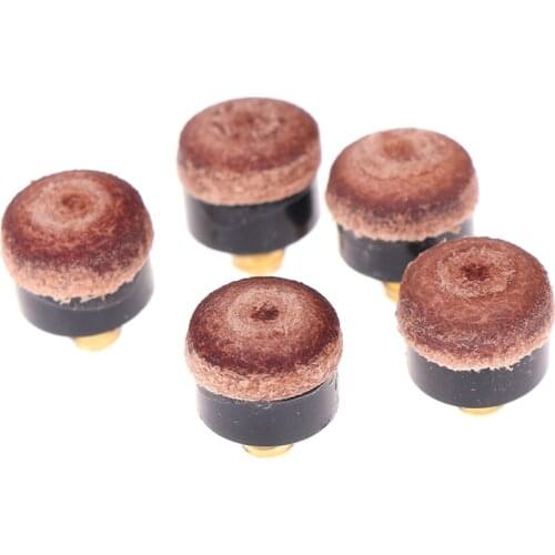 5Pcs Screw On Cue Tips For Billiard Pool Cue Stick and Snooker Cue Replacement Parts Stick Repair Tool