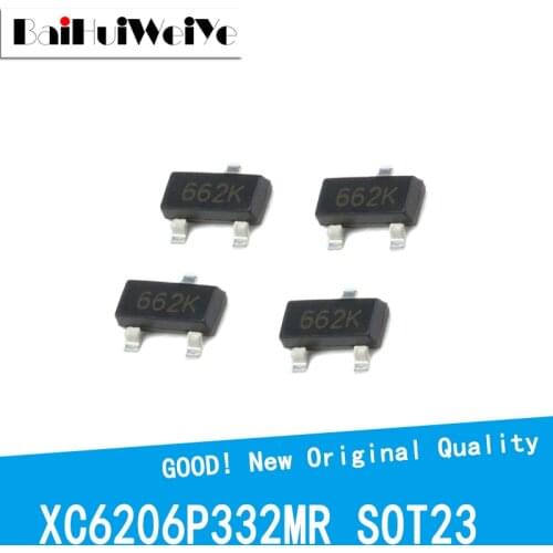 50PCS/LOT XC6206P332MR SOT-23 XC6206P332 SOT23 XC6206 SMD 662K 3.3V/0.5A Positive Fixed LDO Voltage new and original In Stock