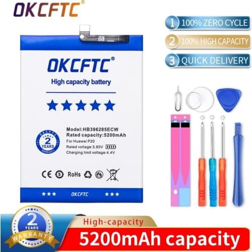 Smart phone 5200mAh Battery HB396285ECW For Huawei P20 Honor 10 EML-L09C EML-L29 EML-AL00 EML-TL00 Rechargeable battery +Tools