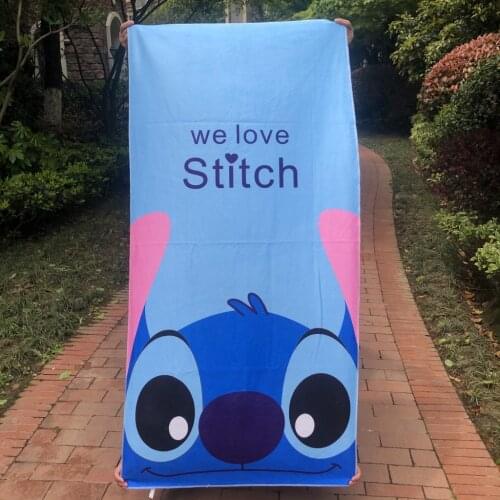 Disney Lilo & Stitch Bath Towel Blanket Soft Breathable Children Baby Girl Cinderella Snow White Rapunzel Princess Beach Towel