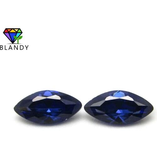 Free Shipping 2*4-8*16mm Marquise Shape 5A Blue CZ Stone Synthetic Gems Cubic Zirconia Beads For Fashion Jewelry