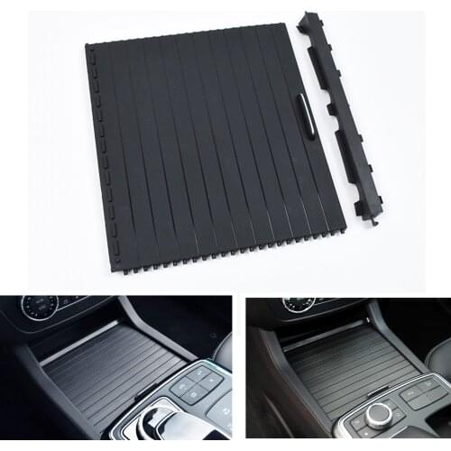 For Mercedes Benz W166 ML320 GL GLS GLE Class Car Center Console Panel Water Drink Holder Cover Curtain Plate Strip Black Trim