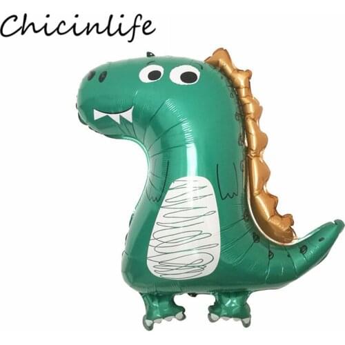 Chicinlife 1Pcs Green Dinosaur Foil Balloon Birthday Party Decoration Baby Shower Kids Toys Helium Balloon Jungle Party Supplies