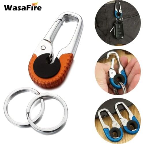 Traveling Car Keychain Stainless Steel Buckle Carbin Outdoor Portable Metal Keychain Casual For Outdoor Camping Climbing