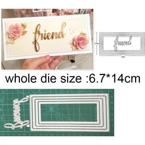 Friend Basic Frame Metal cutting dies Stencils dies for DIY Scrapbooking dies craft paper knife mould blade punch embossing dies