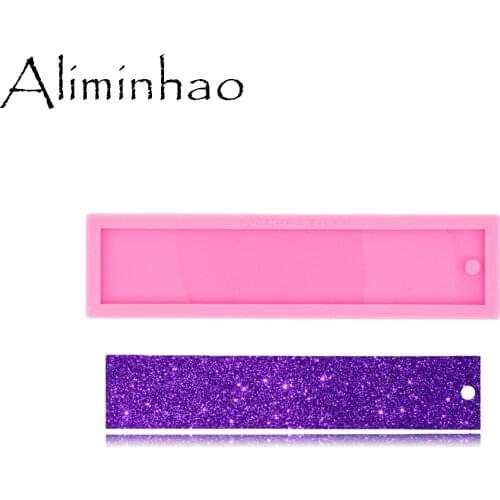 DY0527 Shiny Glossy UV Resin Liquid Silicone Mold Rectangle Bookmarks Resin Craft Moulds for DIY Pendant Charms Making Jewelry