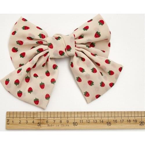 Hot selling fruit fabric strawberry bow hairpin girl hairpin summer spring clip hairpin